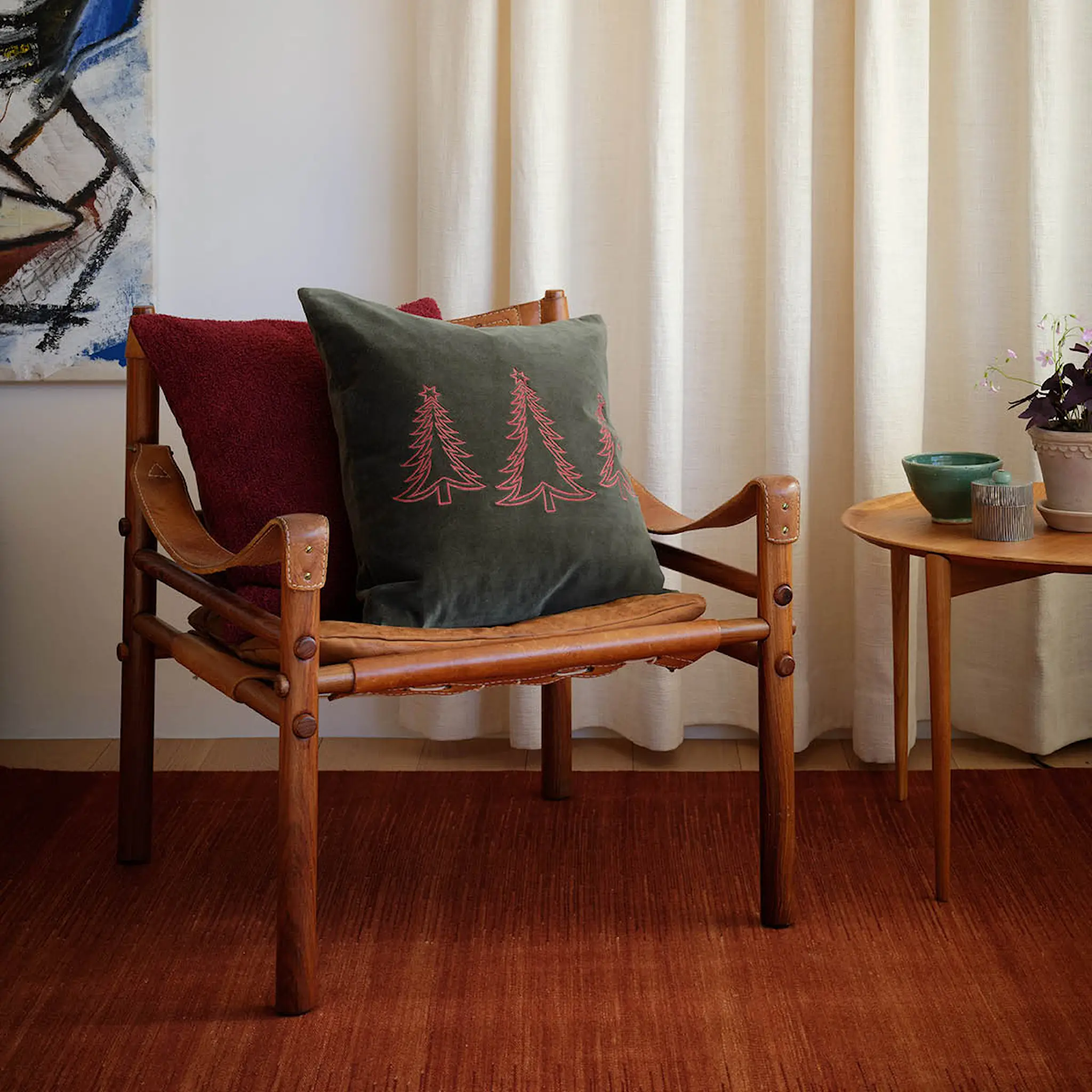 Chhatwal & Jonsson Pine Tree putetrekk velur 50x50 cm Forest Green