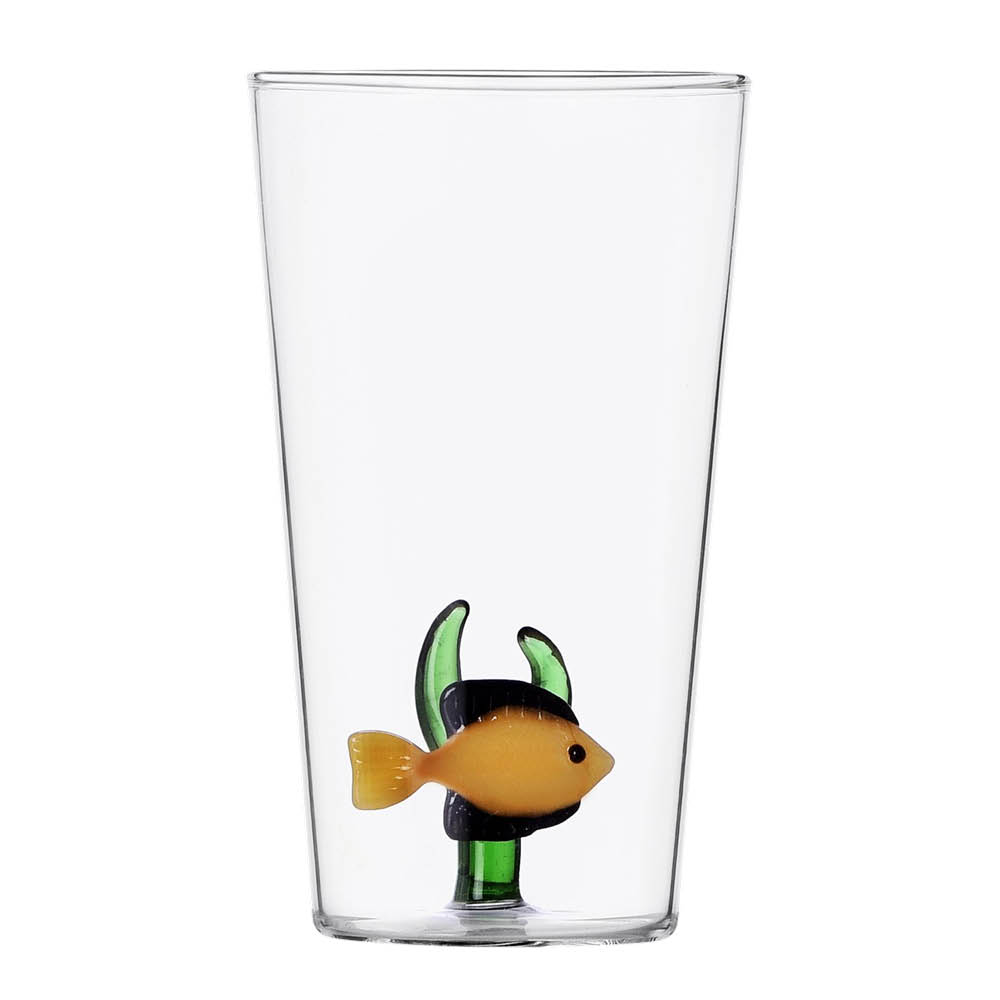 Ichendorf Milano Marine Garden longdrinkglas 45 cl gul fisk och grönt sjögräs
