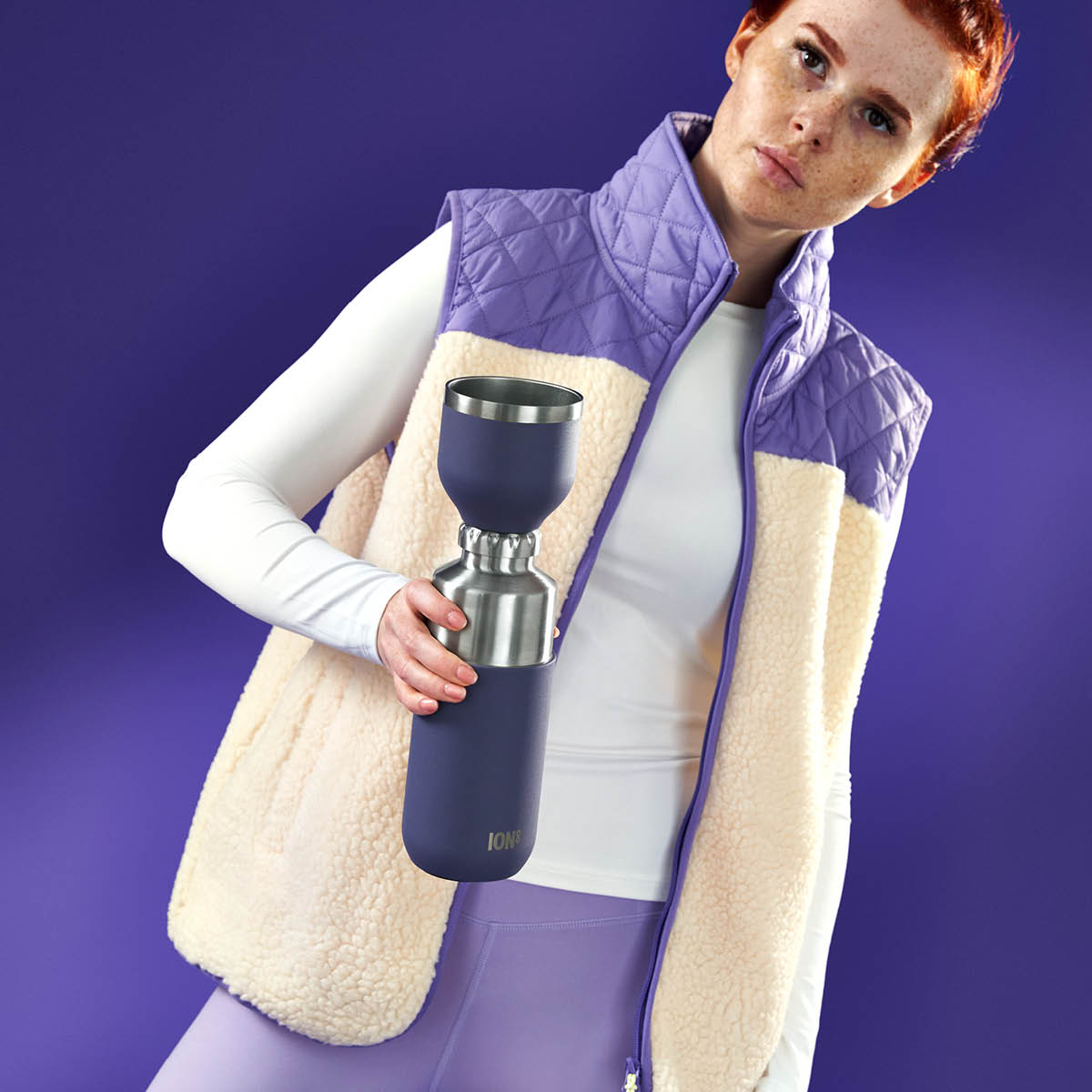 ION8 Luma termosflaska med kopp 0,7 L lila