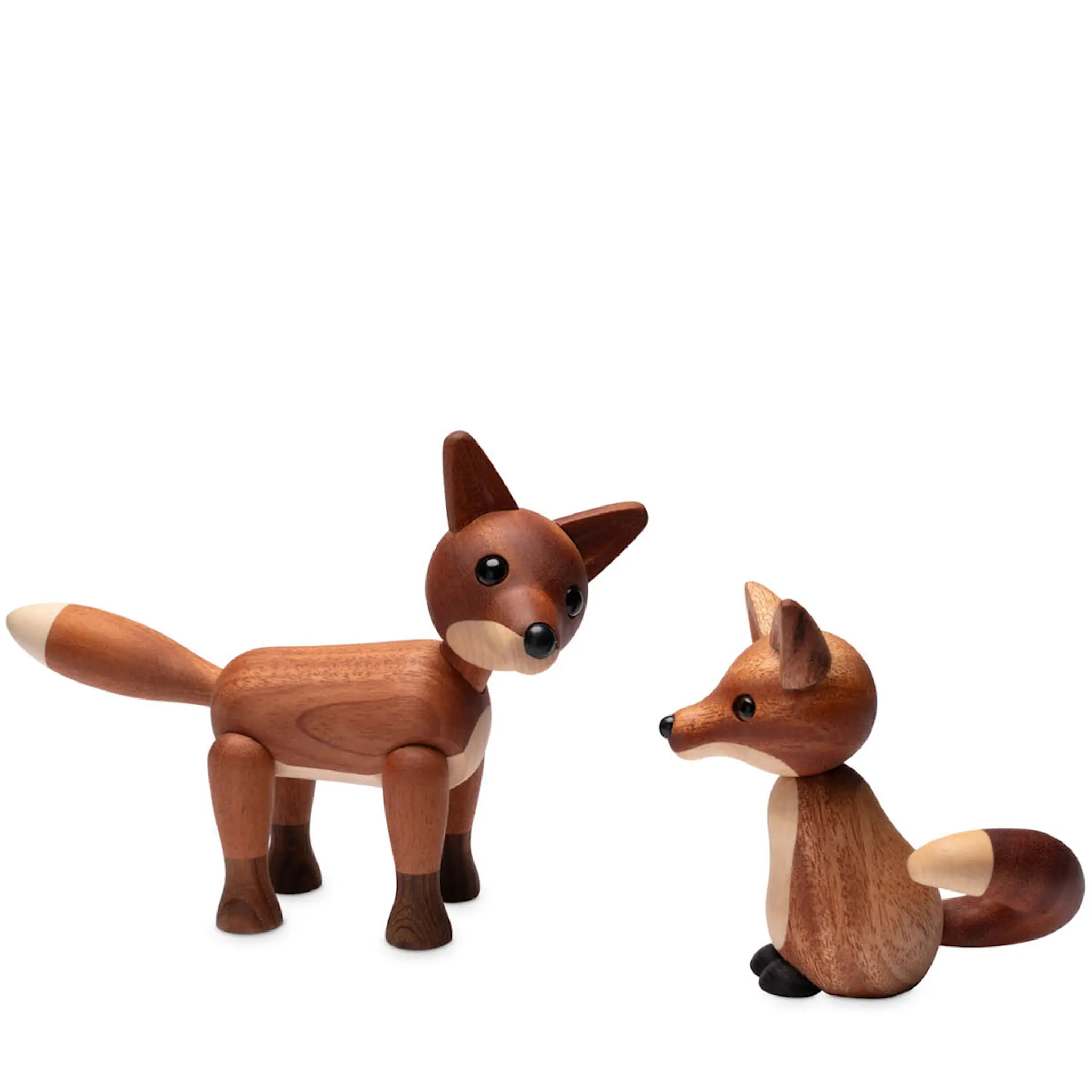 Spring Copenhagen Foxy Puufiguuri Kettu 12 cm Mahogny