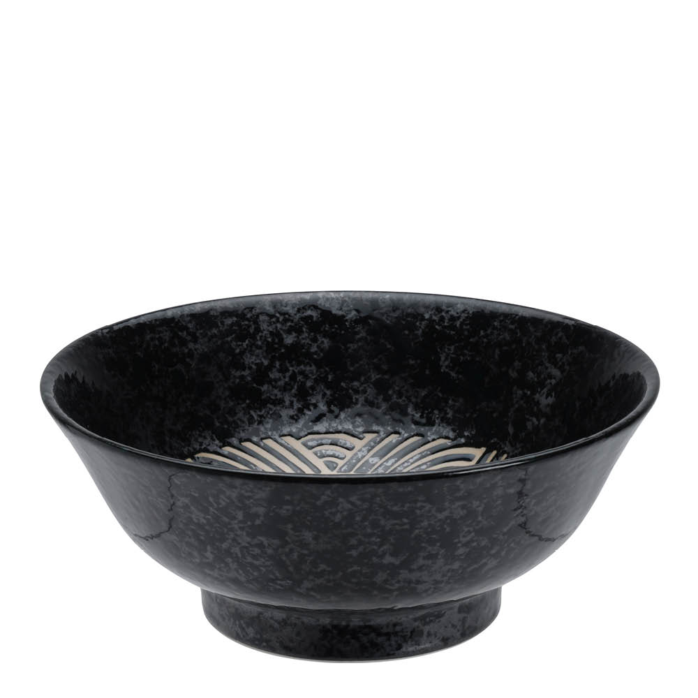 Tokyo Design Studio Masamura Seikaiha ramenskål 1,25 L svart