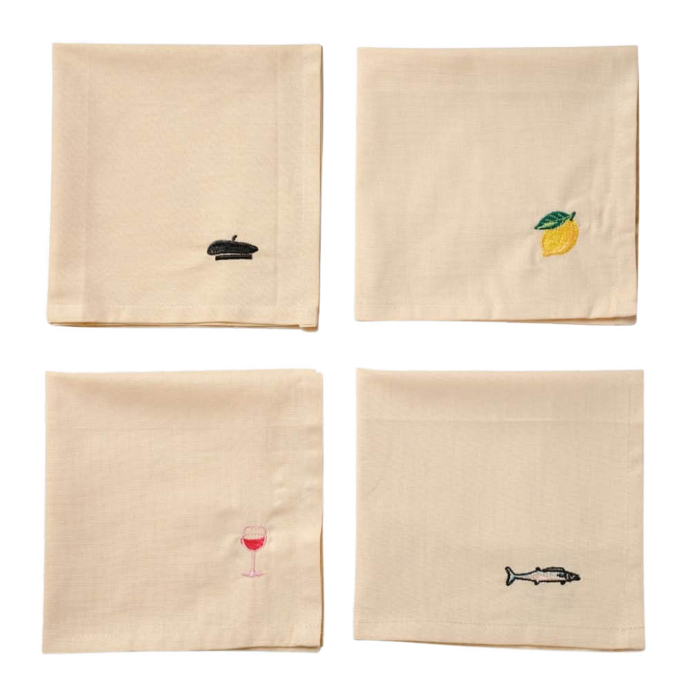 Midnatt Déjeuner tygservett 40x40 cm 4-pack beige/multi