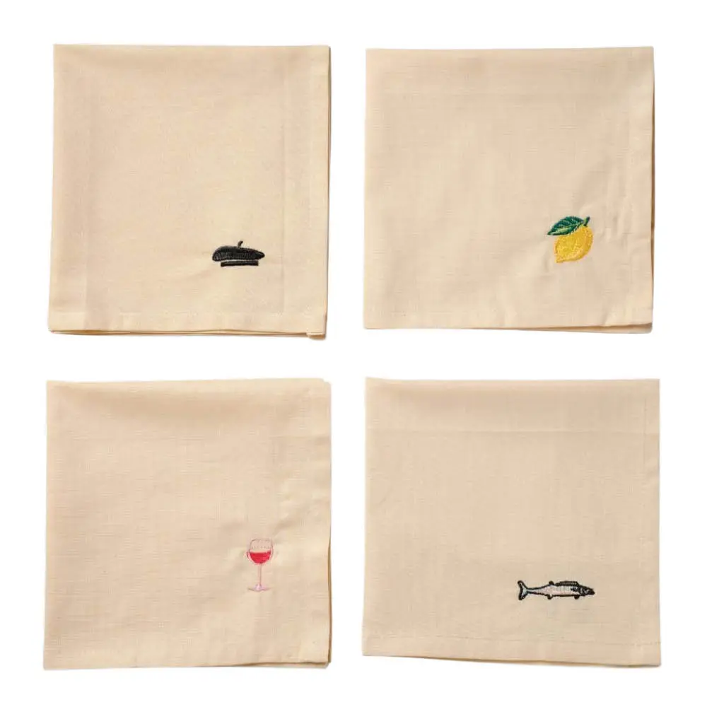 Déjeuner kangaslautasliina 40x40 cm 4 kpl beige/multi