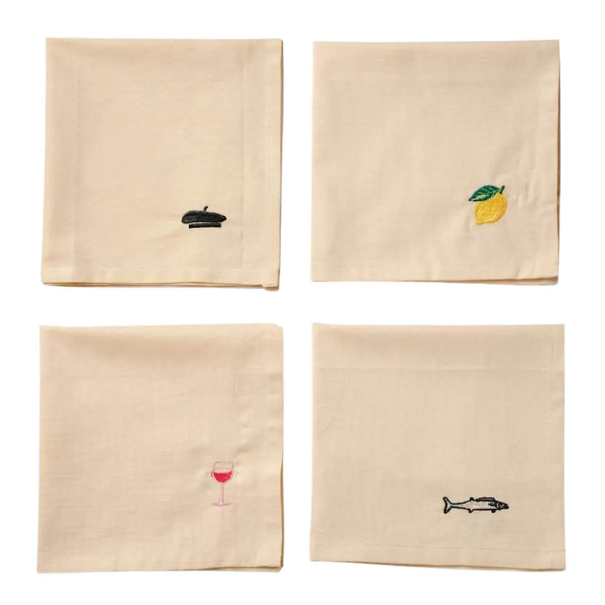 Midnatt Déjeuner tygservett 40x40 cm 4-pack beige/multi