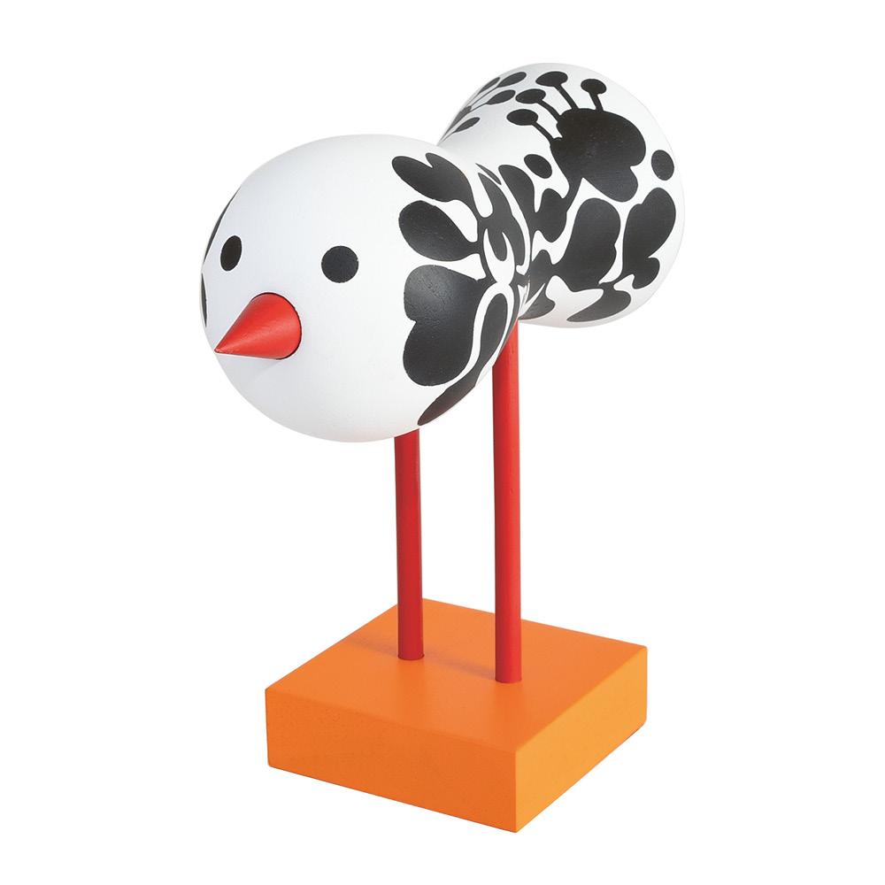 Design House Stockholm - Birds 1967 Puulintu Nro 3 16 cm Valkoinen/Musta