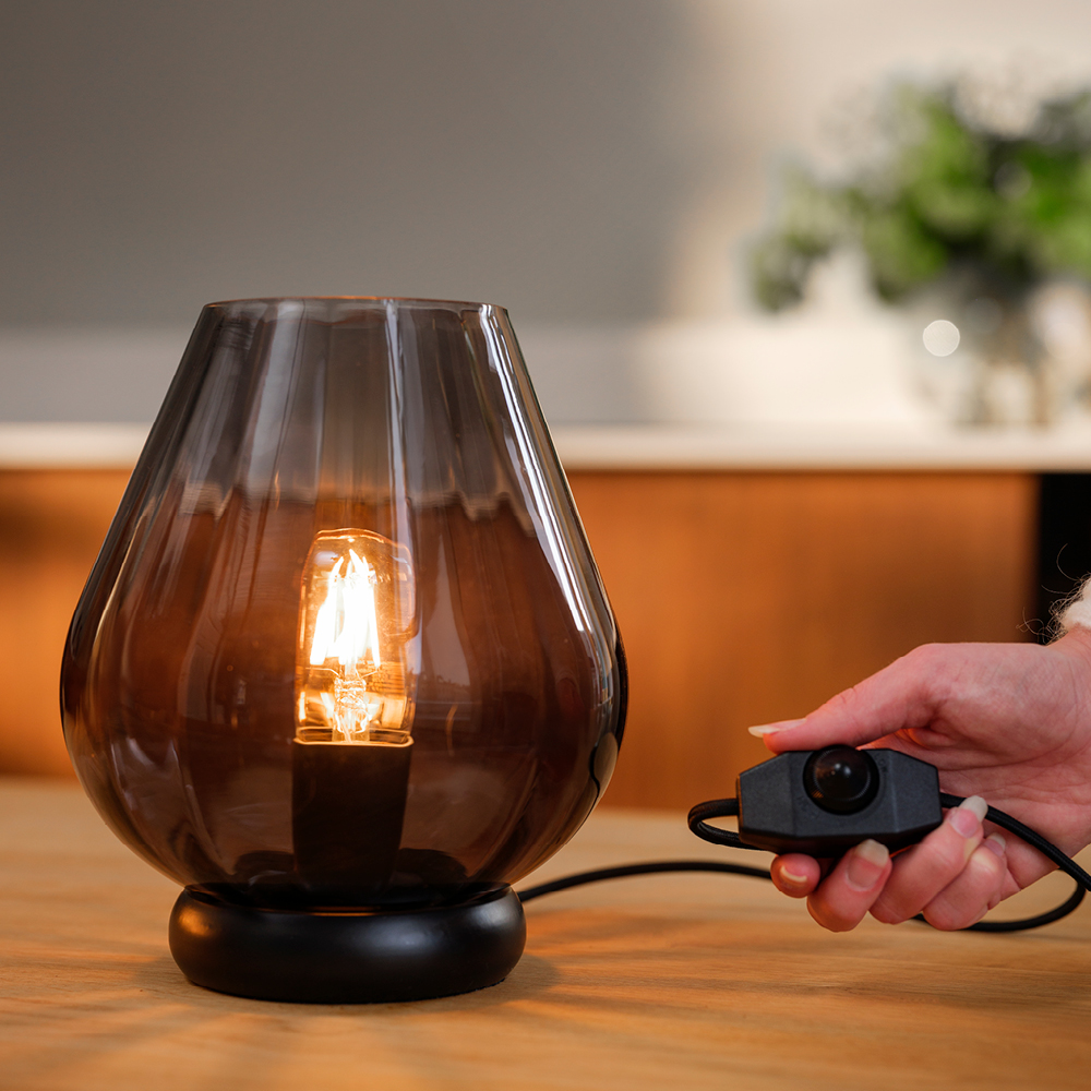 Magnor Rocks XO bordslampa 26 cm kolgrå