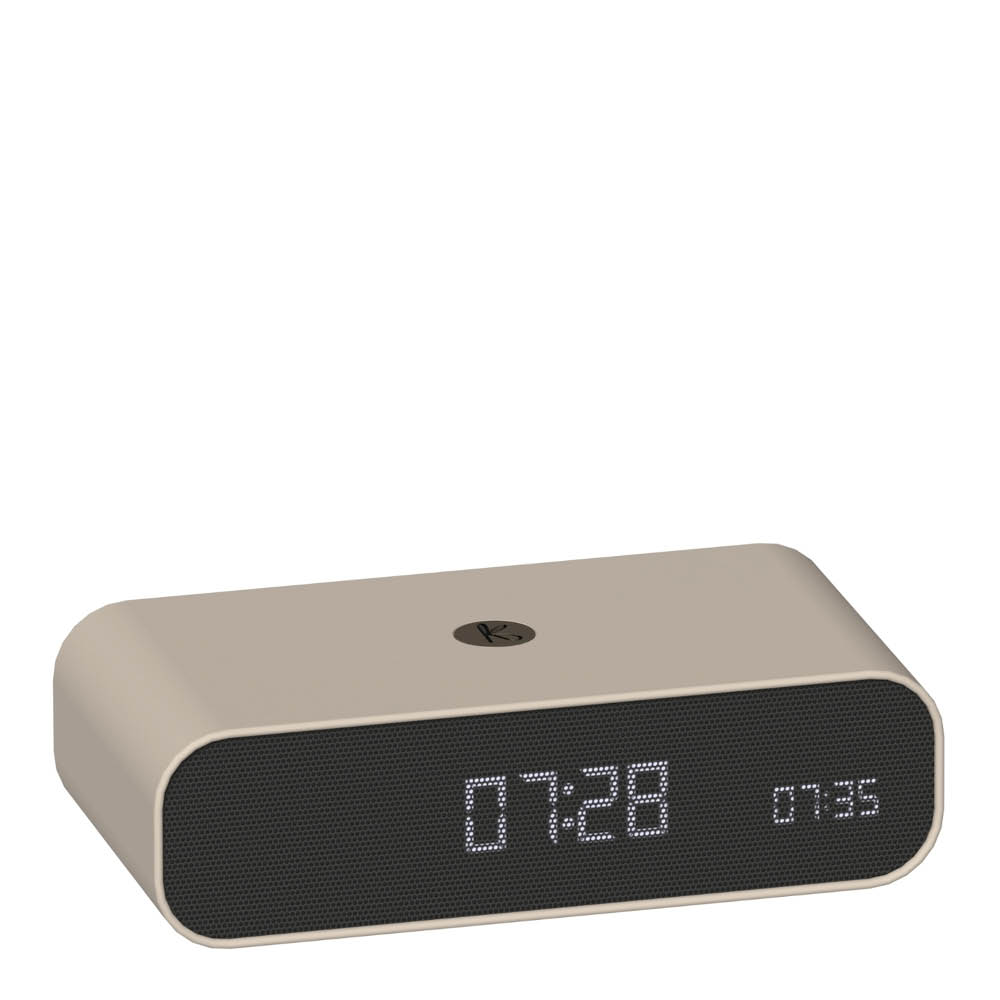 Kreafunk Wakie vekkerklokke med Wake-up light og Qi 16x8x4,5 cm ivory sand