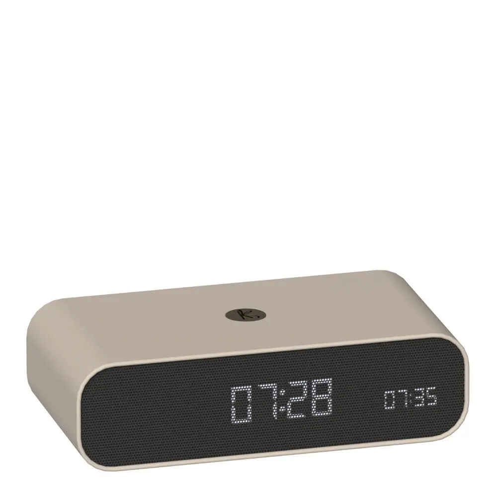 Wakie vekkerklokke med Wake-up light og Qi 16x8x4,5 cm ivory sand