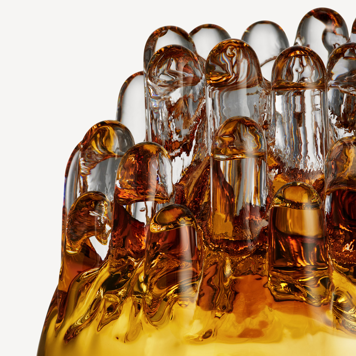 Kosta Boda Polar lyslykt 20 cm amber