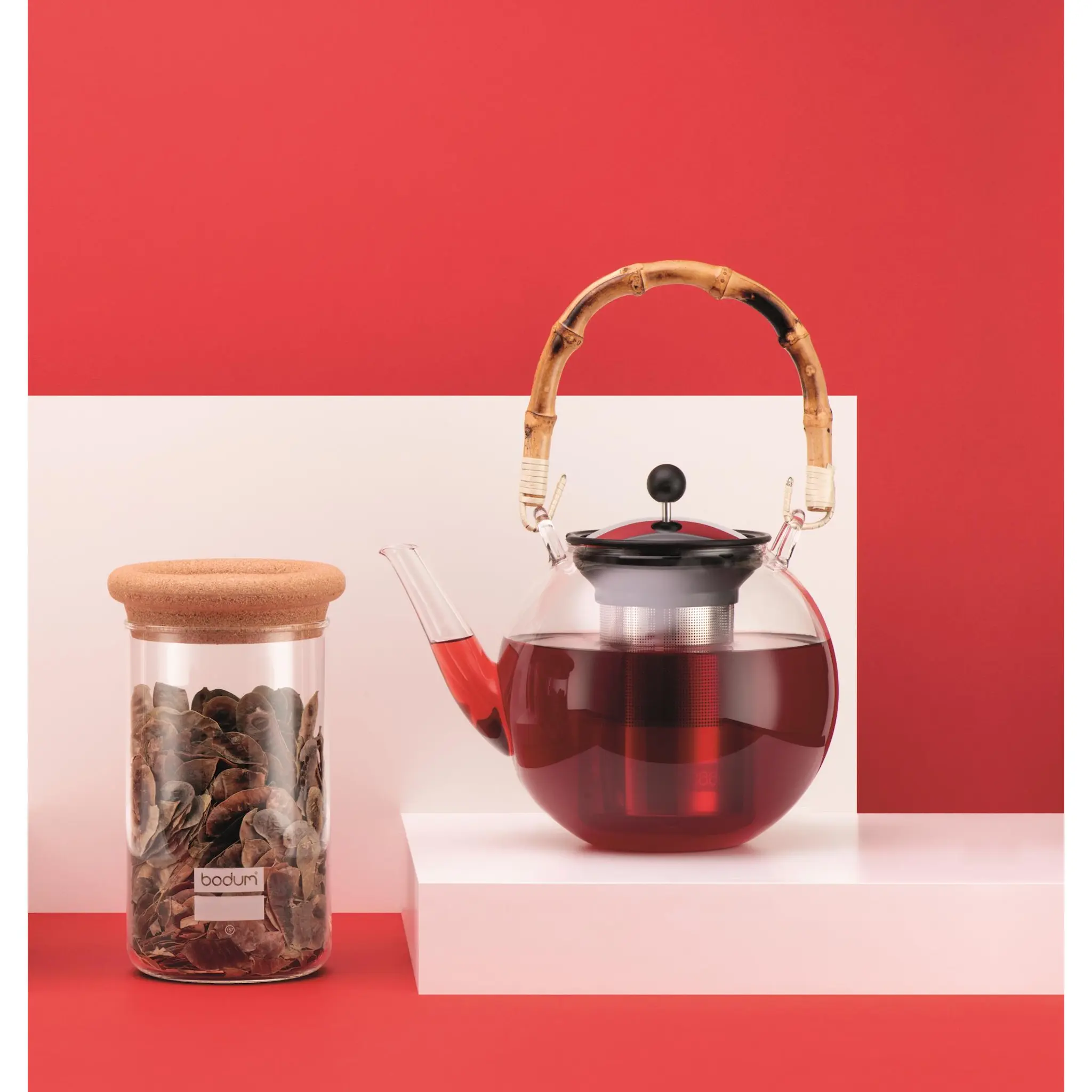 Bodum Assam tekanna / tepress 1 L klar/bambu