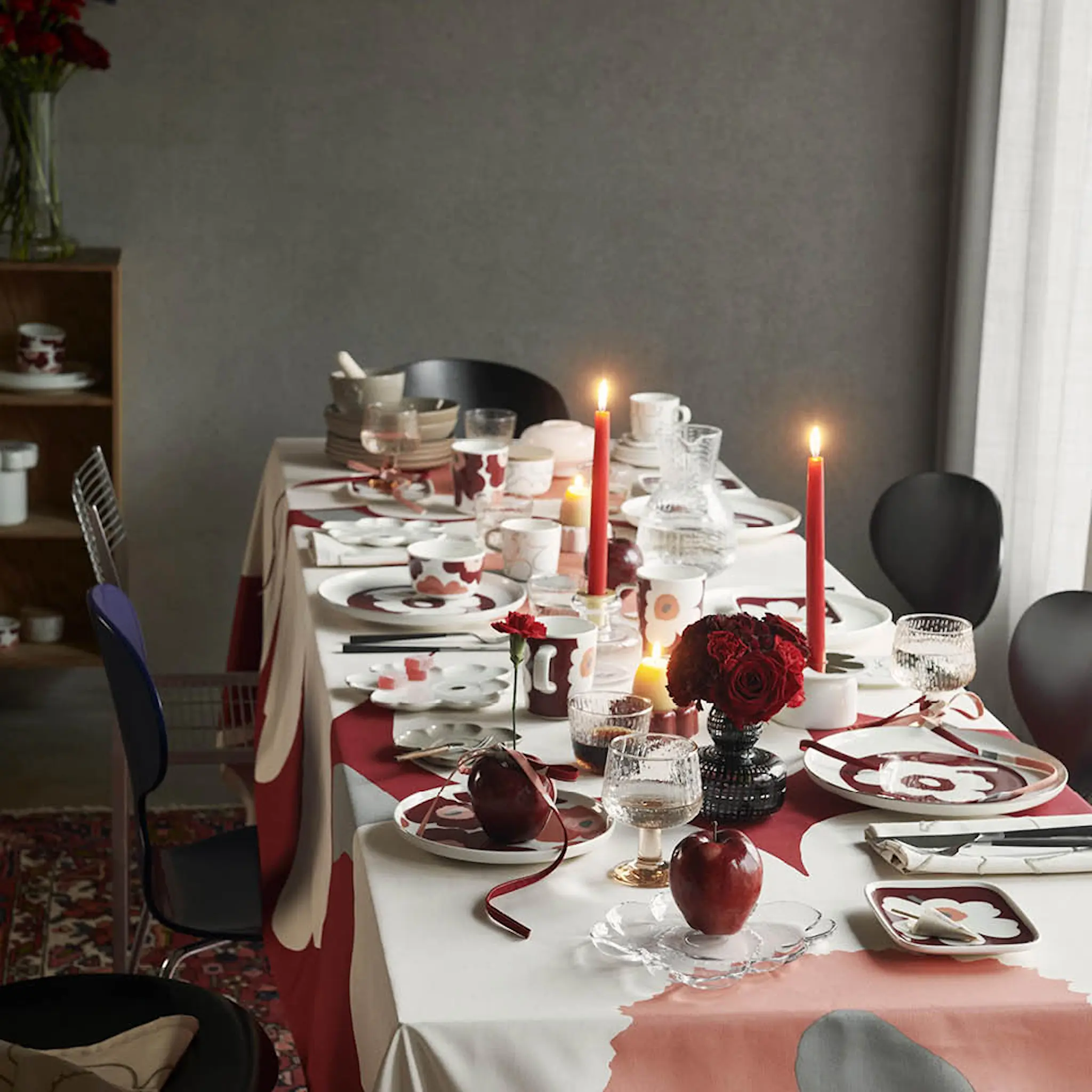 Marimekko Oiva / Unikko Muki 25 cl Kirsikka/Lohenpunainen